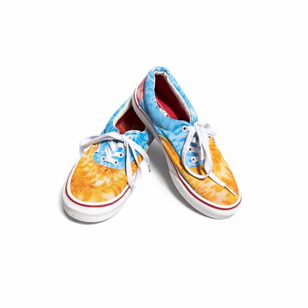 Vans Youth Era Tie-Dye Sneakers Size 4 | Blue Yellow Red White Skate Shoes